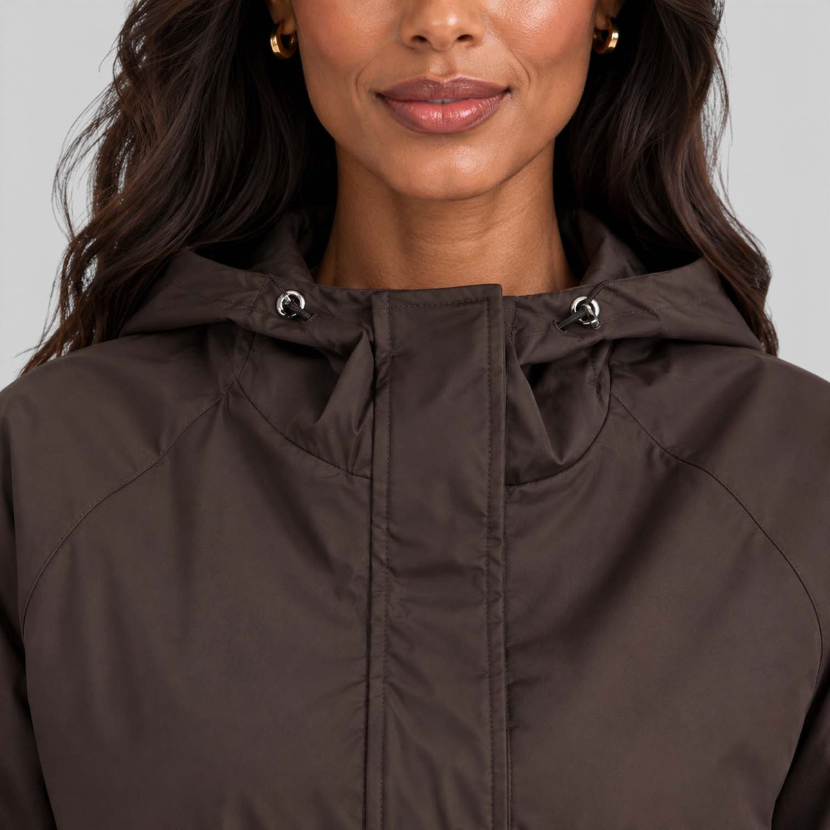 Women's Water Resistant Rain Jacket – Hooded Drawstring Waist