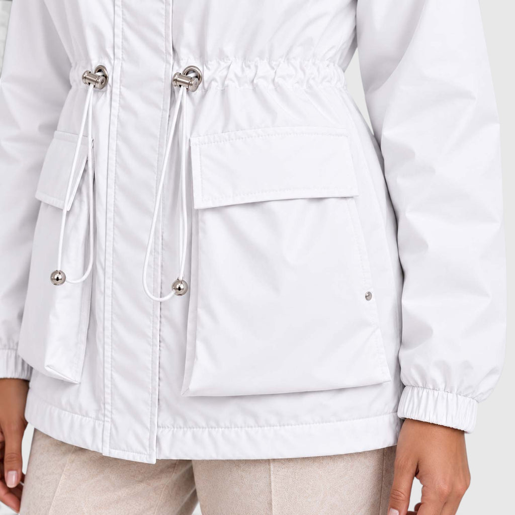 Women's Water Resistant Rain Jacket – Hooded Drawstring Waist