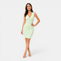 Monvaline | Women's V-Neck Bodycon Bandage Dress Stretch Cocktail Dress