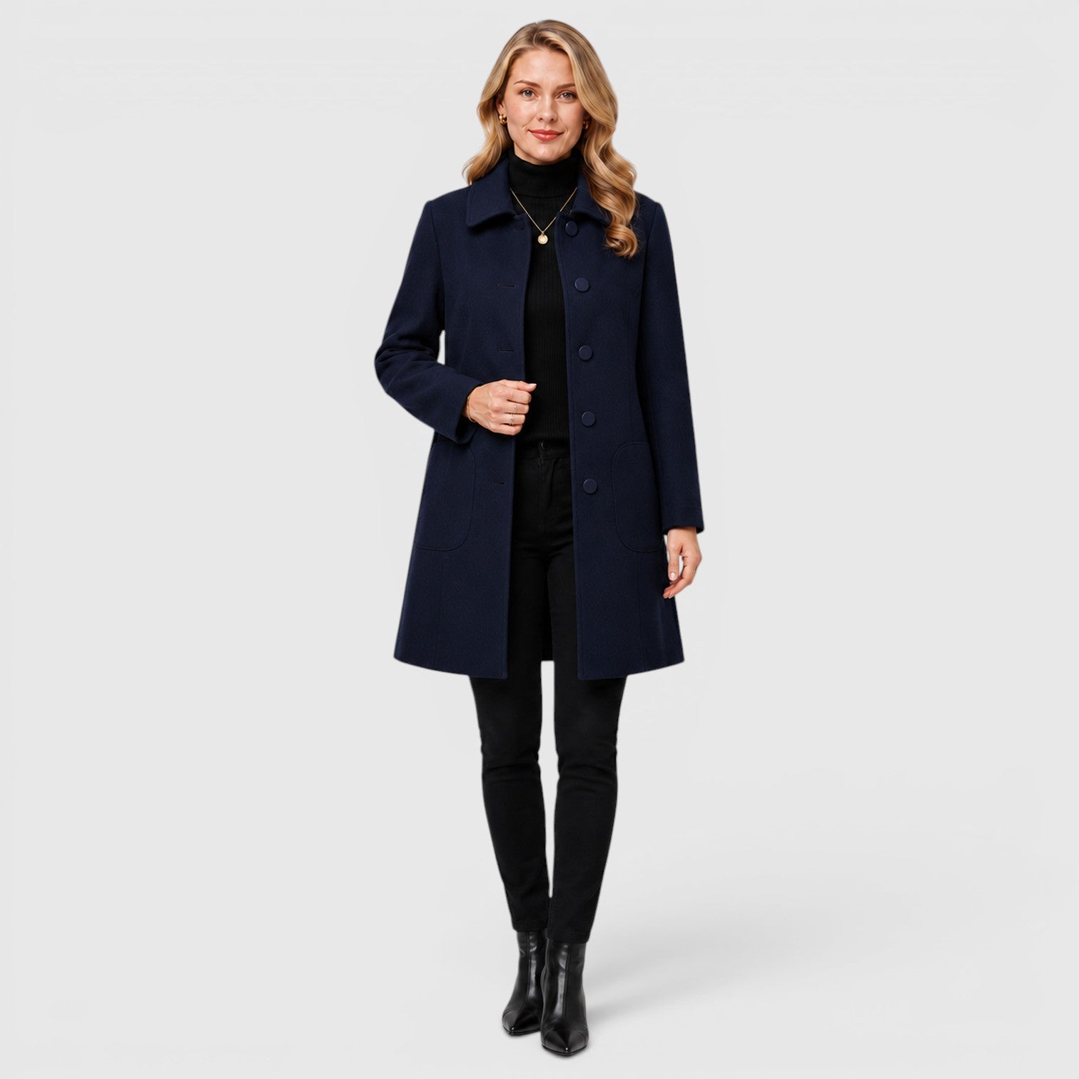 Monvaline | Women's Warm Classic Long Wool Coat