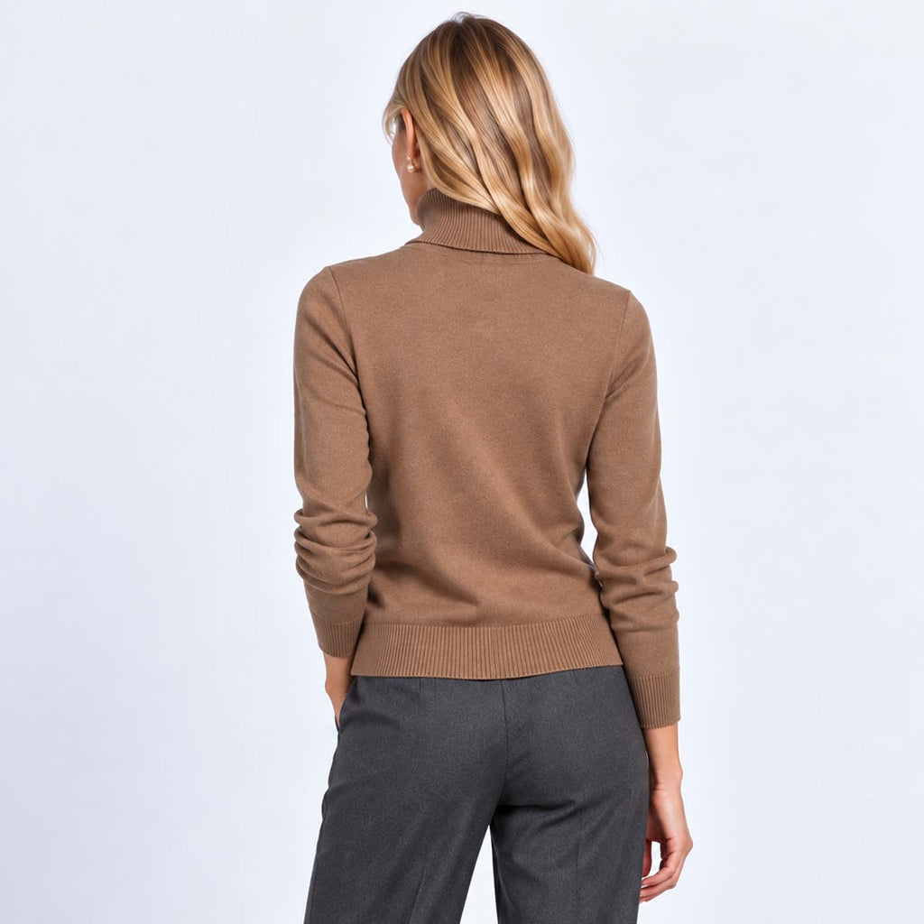 Monvaline | Women's Warm High Neck Sweater Knit Pullover