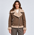 Monvaline | Women's Warm Leather Jacket – Sherpa Lined for Autumn & Winter