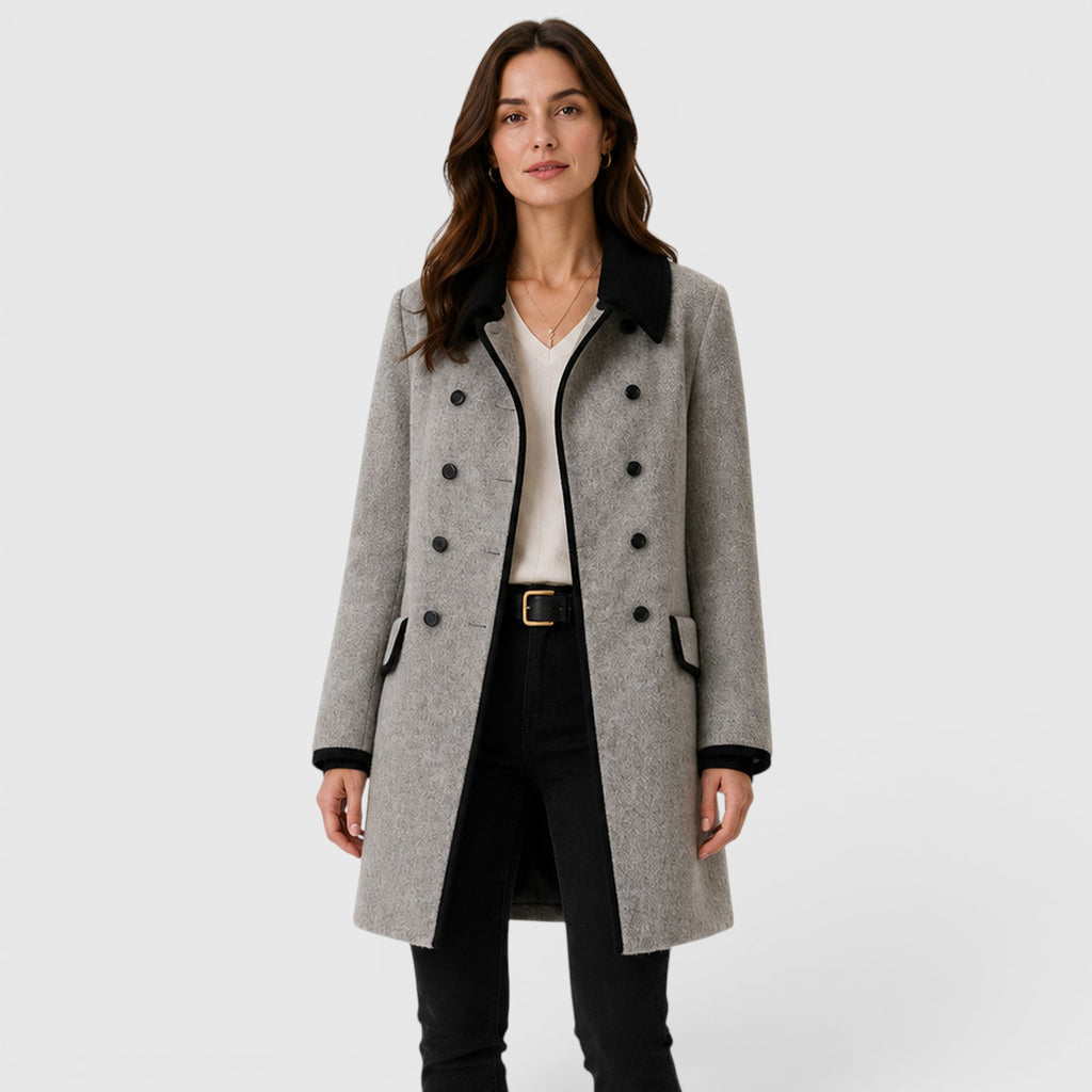 Monvaline | Women's Warm Loose Fit Long Sleeve Wool Coat
