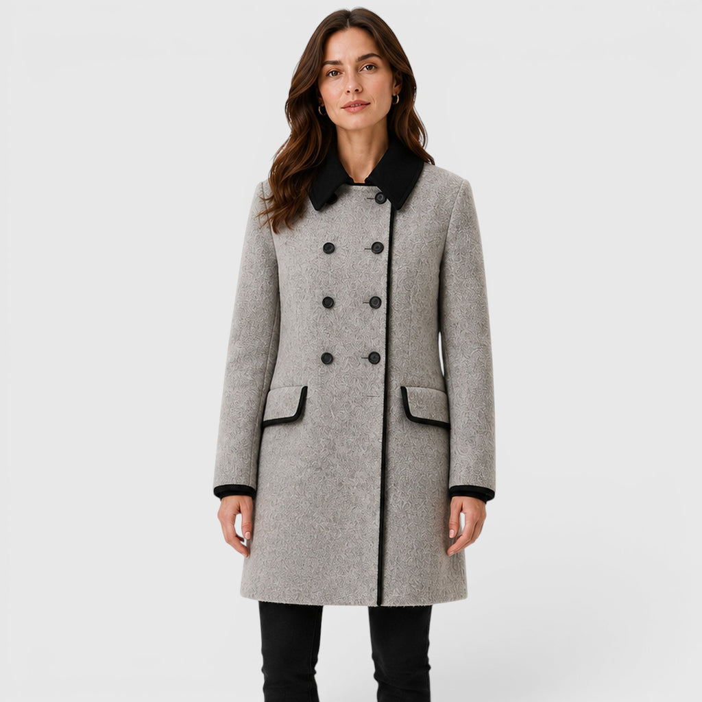 Monvaline | Women's Warm Loose Fit Long Sleeve Wool Coat