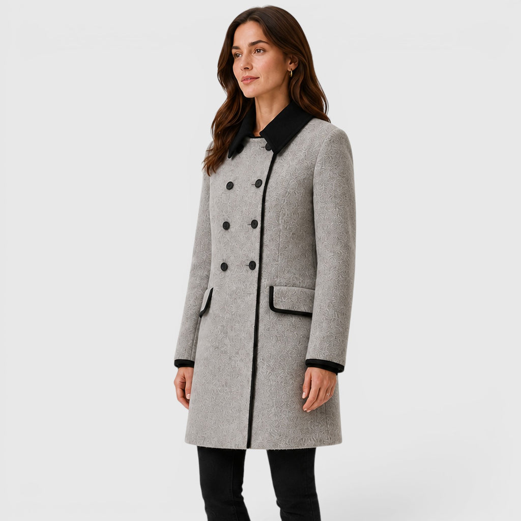 Monvaline | Women's Warm Loose Fit Long Sleeve Wool Coat