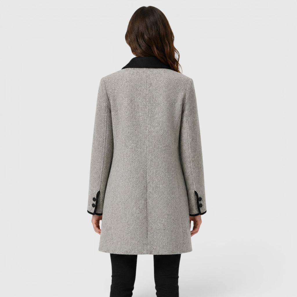 Monvaline | Women's Warm Loose Fit Long Sleeve Wool Coat