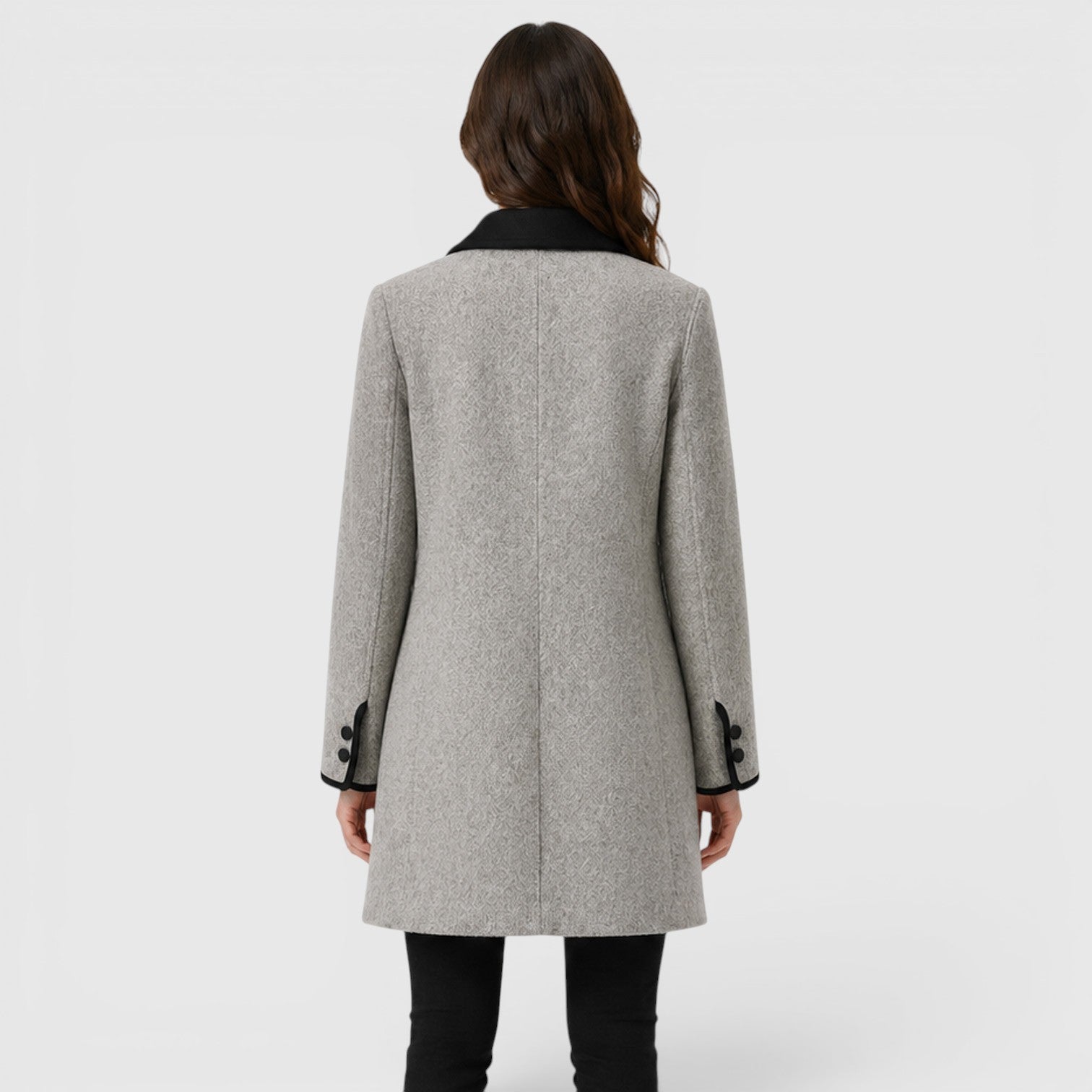 Monvaline | Women's Warm Loose Fit Long Sleeve Wool Coat