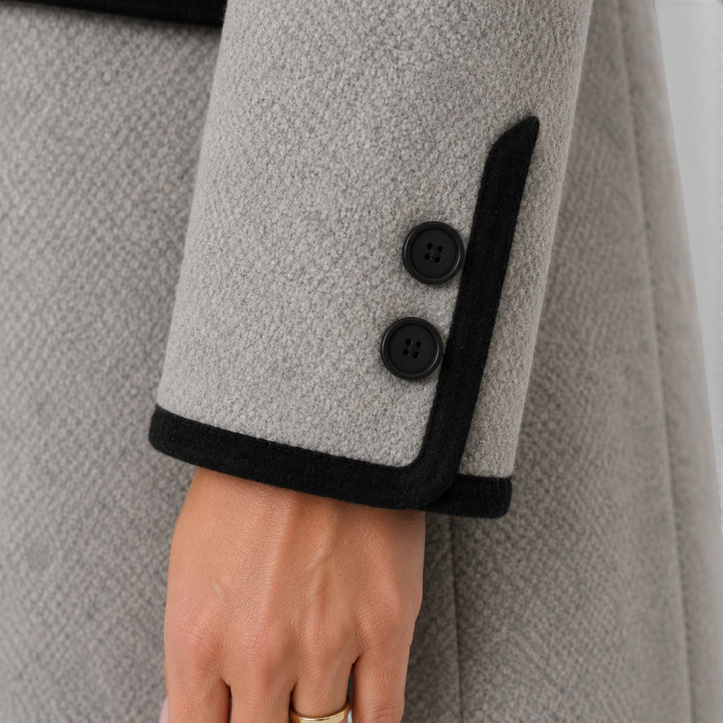 Monvaline | Women's Warm Loose Fit Long Sleeve Wool Coat
