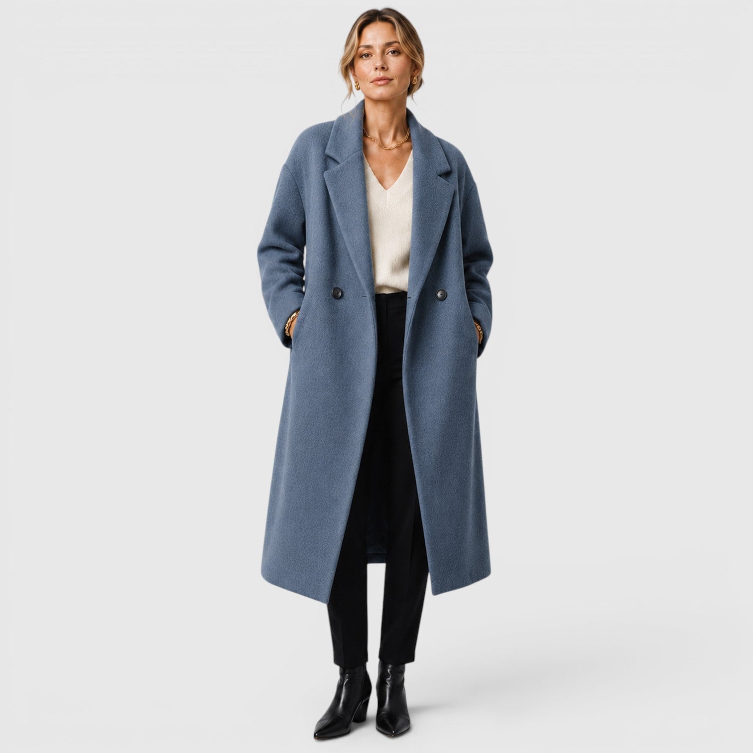 Monvaline | Women's Warm Oversized Woolen Coat for Everyday Wear