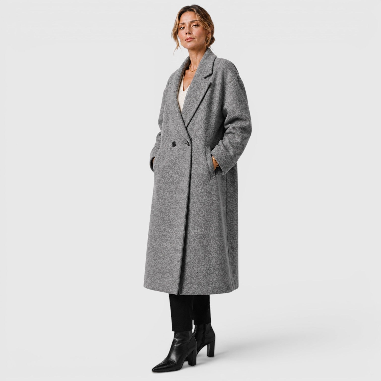 Monvaline | Women's Warm Oversized Woolen Coat for Everyday Wear