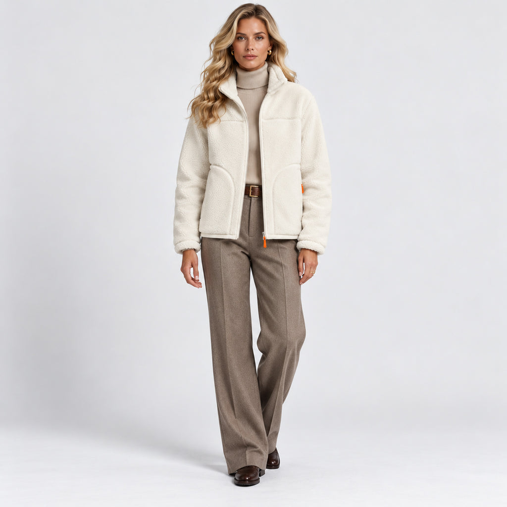 Monvaline | Women's Warm Reversible Fleece Jacket – Winter Coat