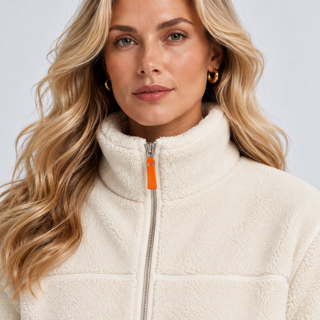 Monvaline | Women's Warm Reversible Fleece Jacket – Winter Coat