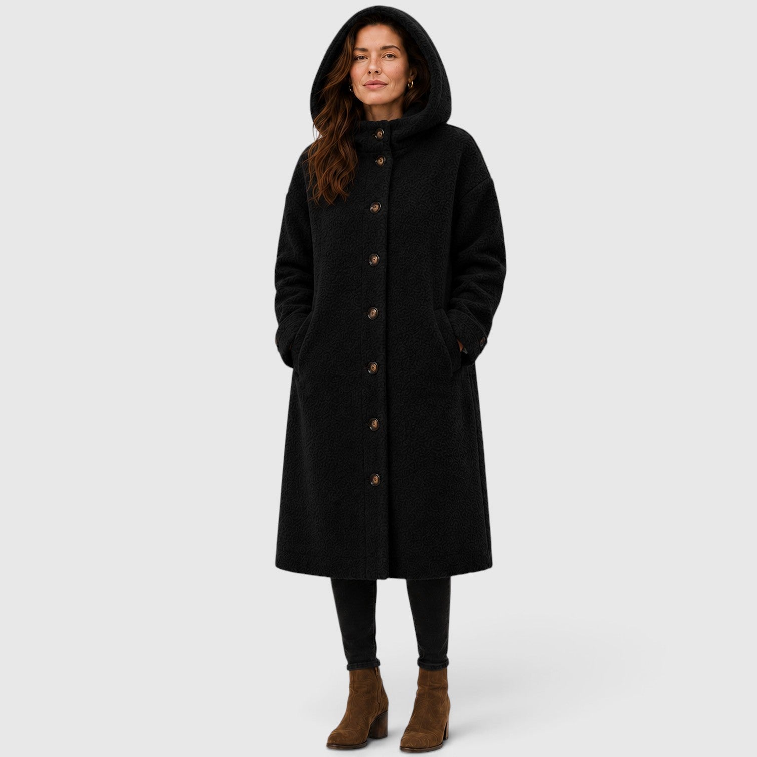 Monvaline | Women's Warm Tweed Wool Coat for Smart Casual Outfits