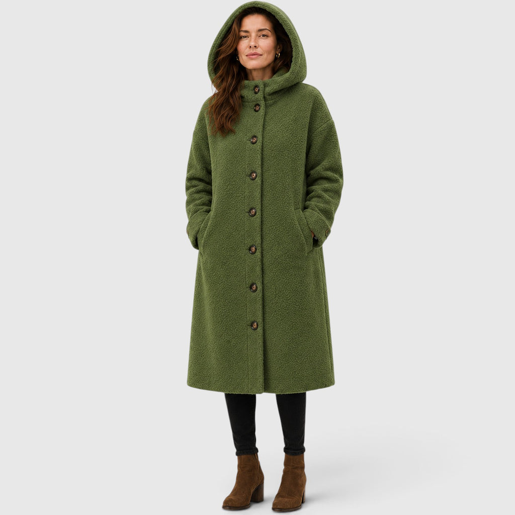 Monvaline | Women's Warm Tweed Wool Coat for Smart Casual Outfits