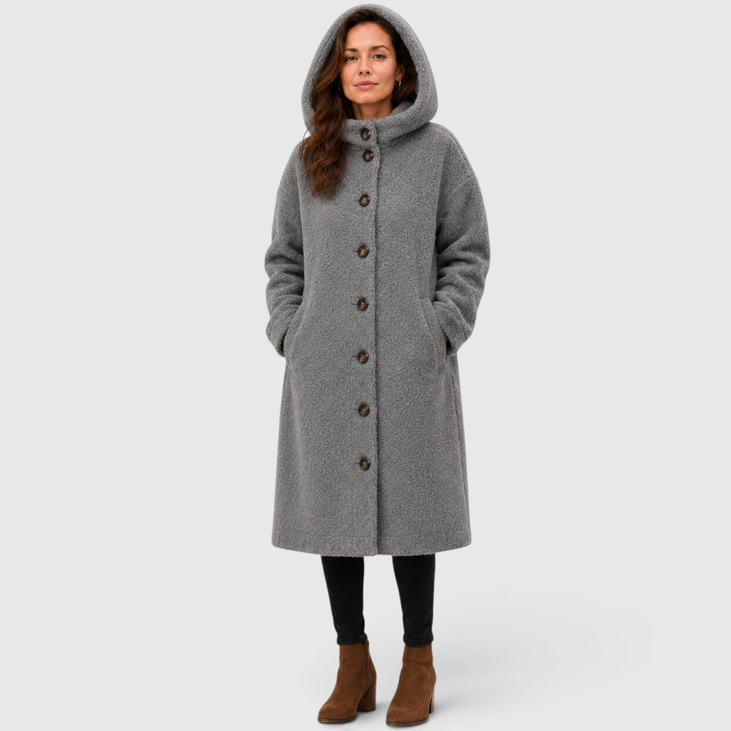 Monvaline | Women's Warm Tweed Wool Coat for Smart Casual Outfits