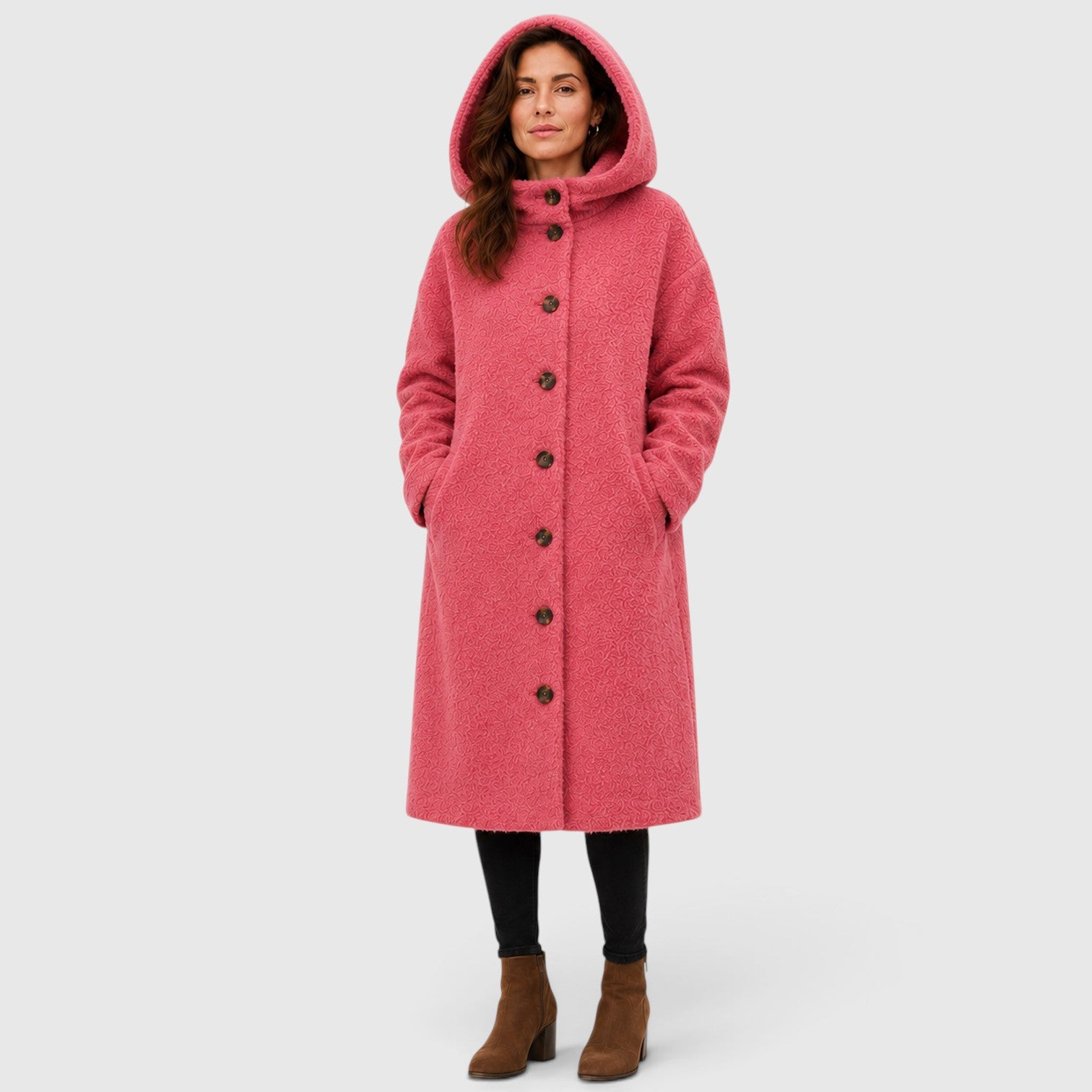 Monvaline | Women's Warm Tweed Wool Coat for Smart Casual Outfits