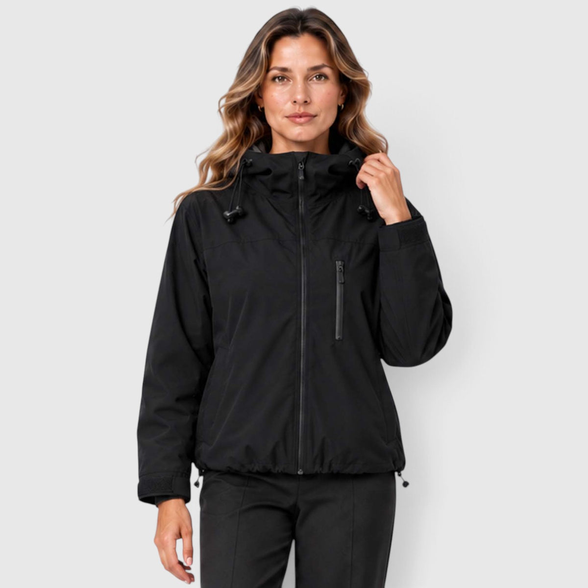 Monvaline | Women's Hooded Rain Jacket – Short Zip Windbreaker