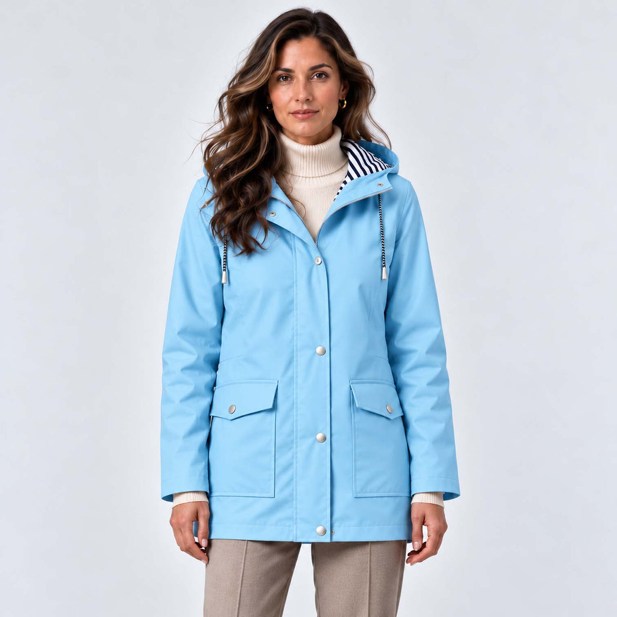 Monvaline | Women's Waterproof Hooded Coat - Lightweight Rain Jacket