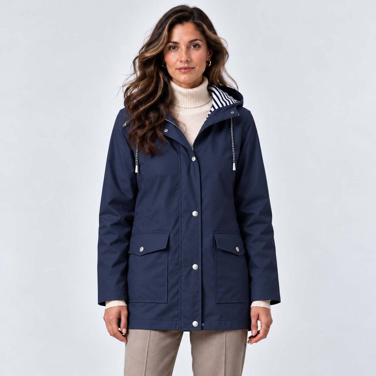Monvaline | Women's Waterproof Hooded Coat - Lightweight Rain Jacket