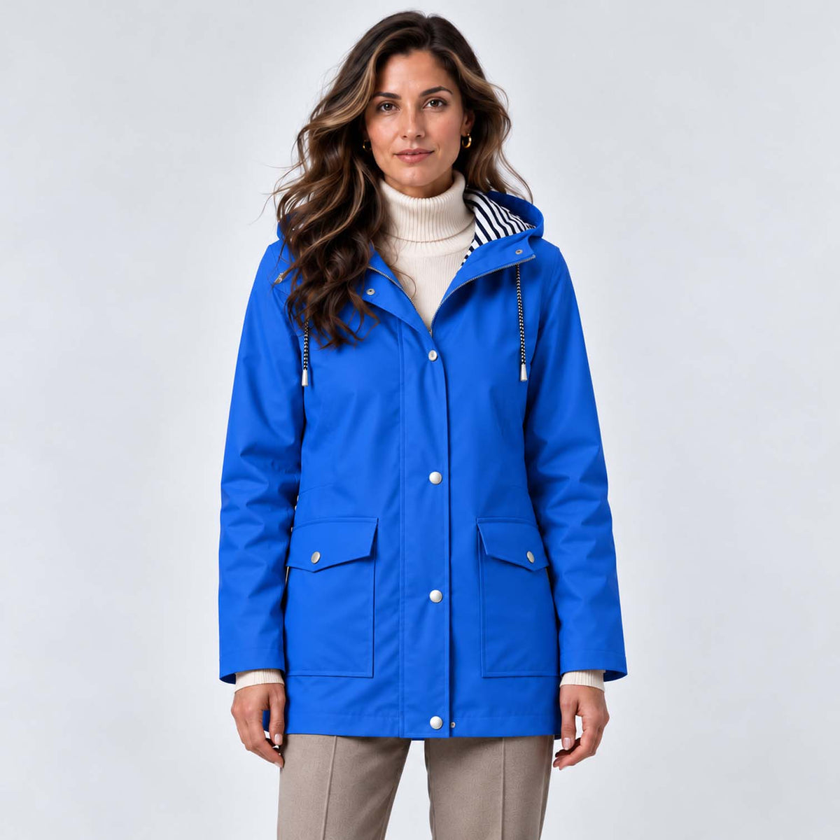 Monvaline | Women's Waterproof Hooded Coat - Lightweight Rain Jacket