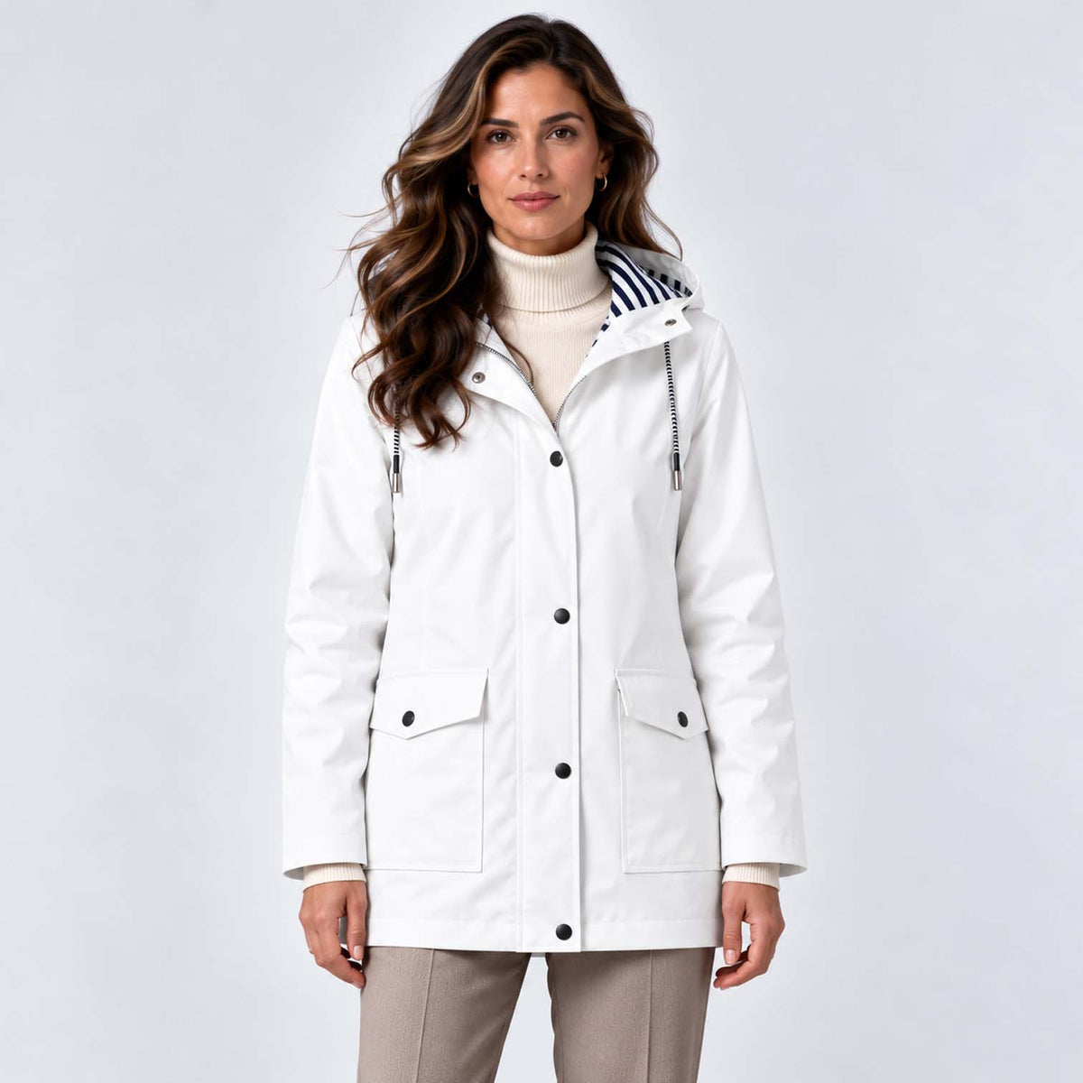Monvaline | Women's Waterproof Hooded Coat - Lightweight Rain Jacket