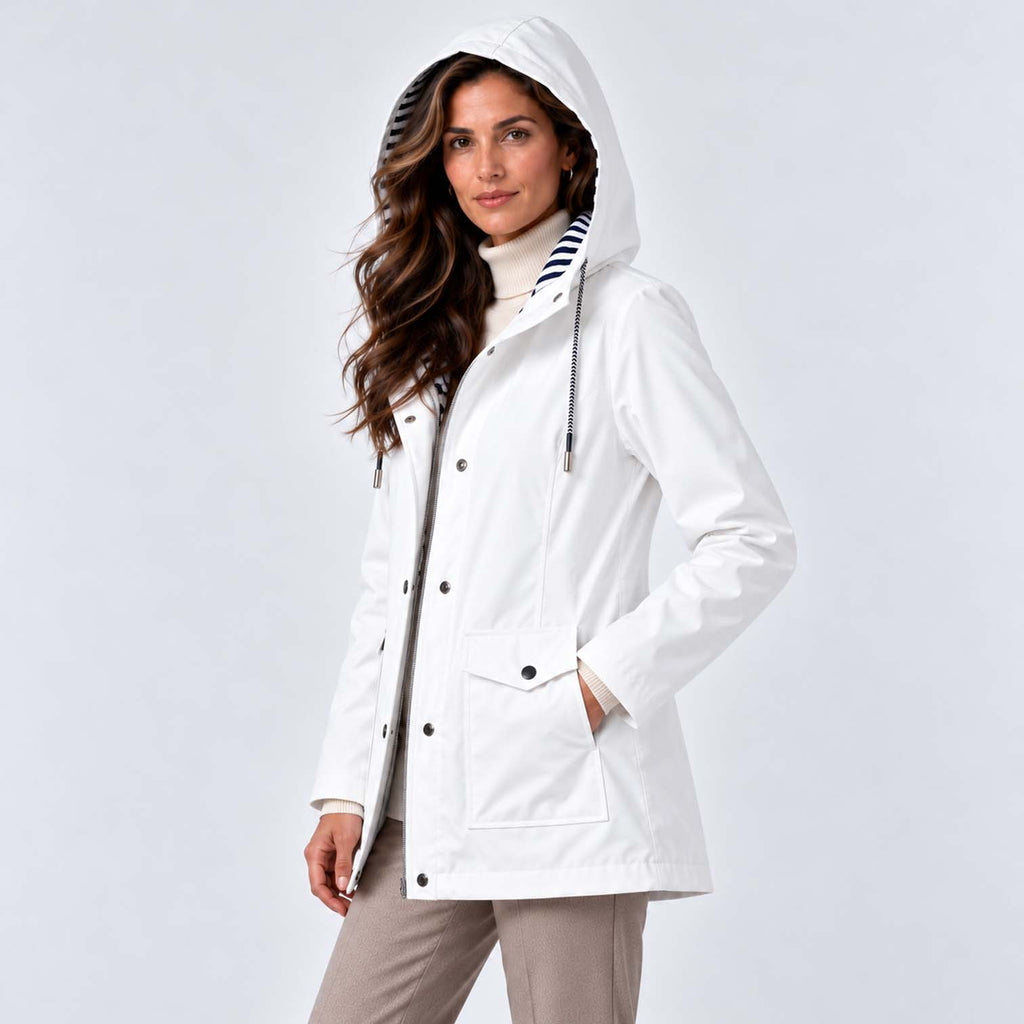 Monvaline | Women's Waterproof Hooded Coat - Lightweight Rain Jacket