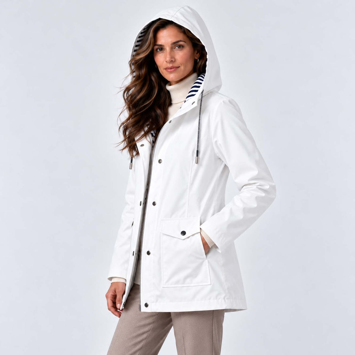 Monvaline | Women's Waterproof Hooded Coat - Lightweight Rain Jacket
