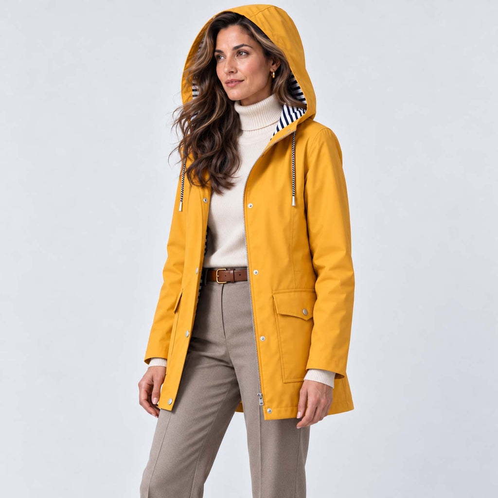Monvaline | Women's Waterproof Hooded Coat - Lightweight Rain Jacket