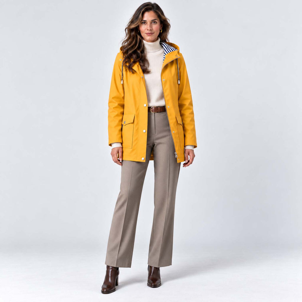 Monvaline | Women's Waterproof Hooded Coat - Lightweight Rain Jacket