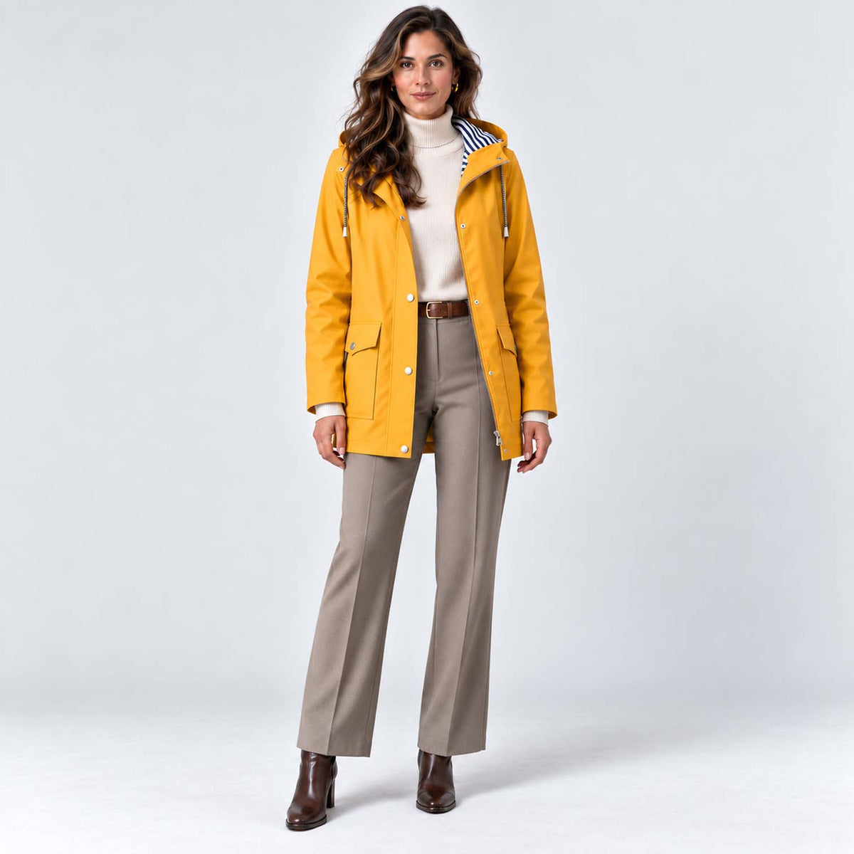 Monvaline | Women's Waterproof Hooded Coat - Lightweight Rain Jacket