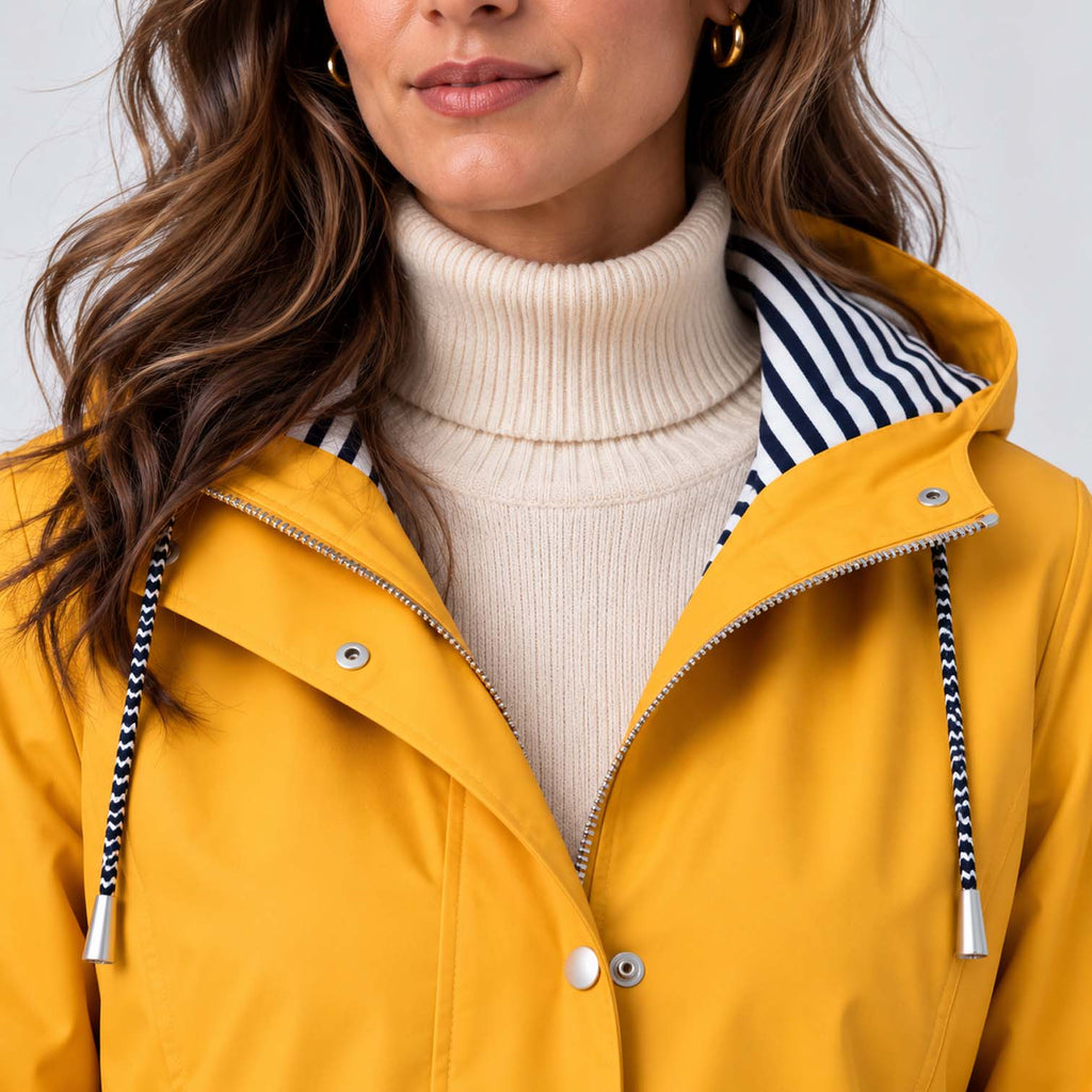 Monvaline | Women's Waterproof Hooded Coat - Lightweight Rain Jacket