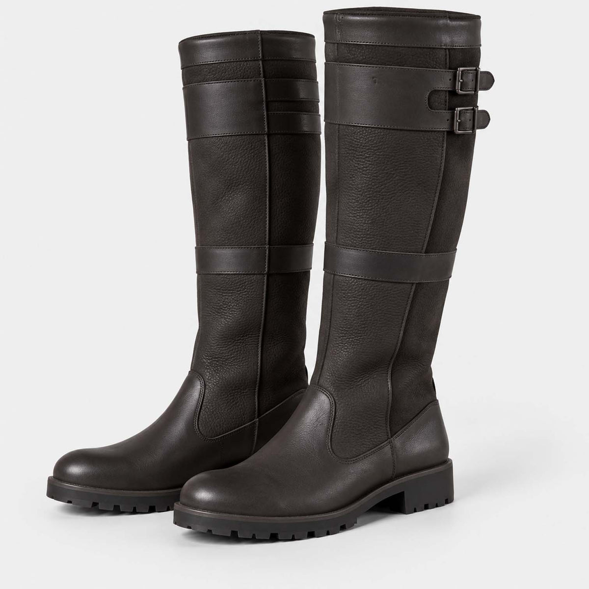 Monvaline | Women's Waterproof Knee High Boots Double Buckle