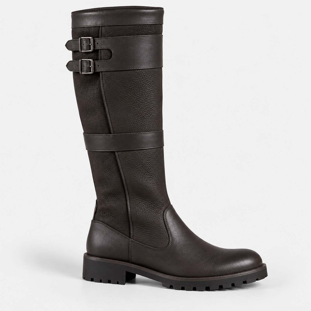 Monvaline | Women's Waterproof Knee High Boots Double Buckle