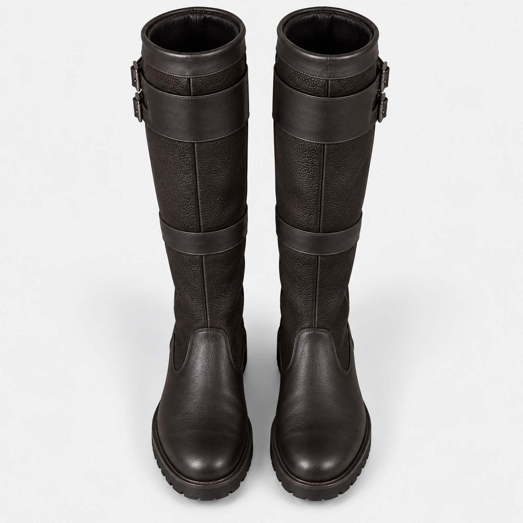 Monvaline | Women's Waterproof Knee High Boots Double Buckle