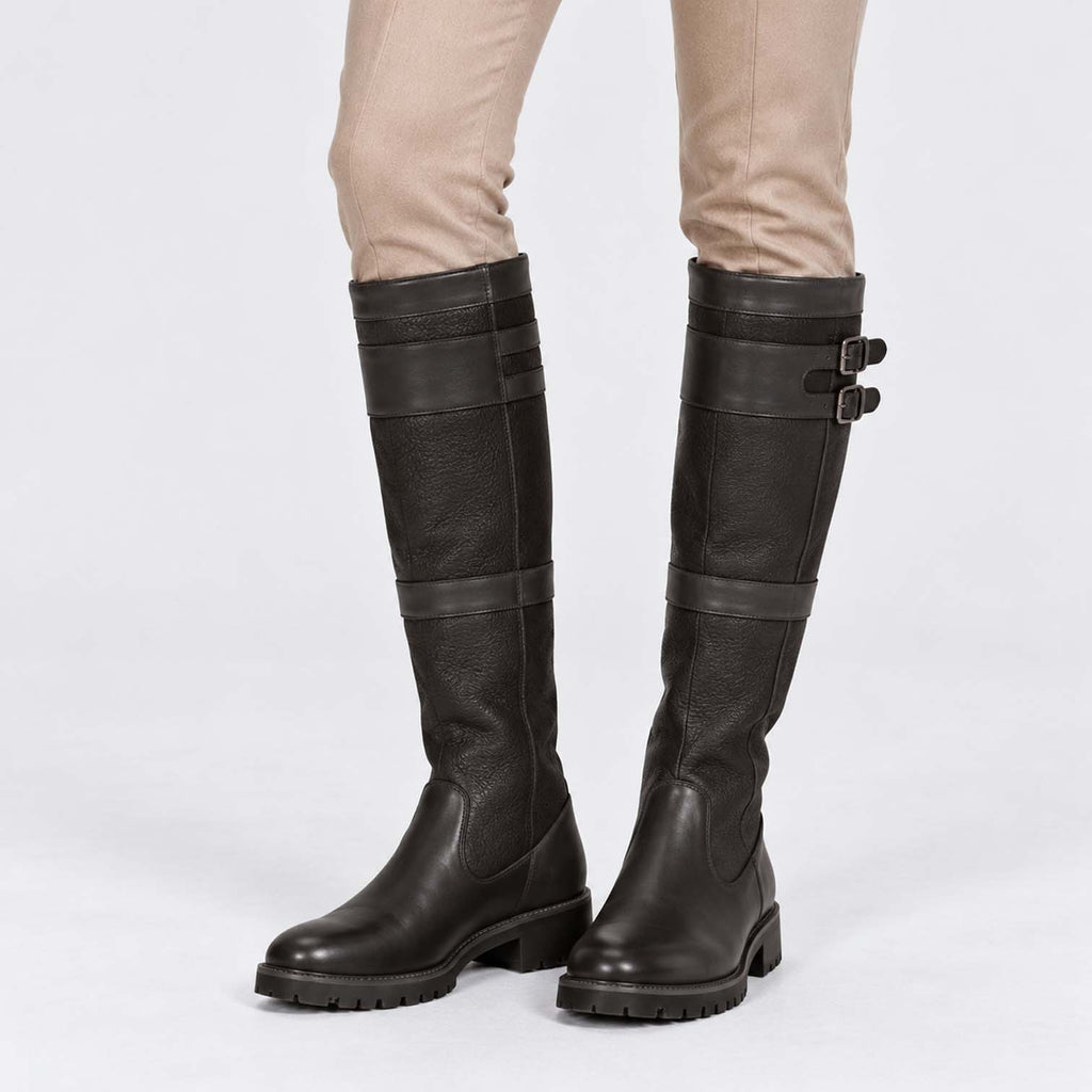 Monvaline | Women's Waterproof Knee High Boots Double Buckle