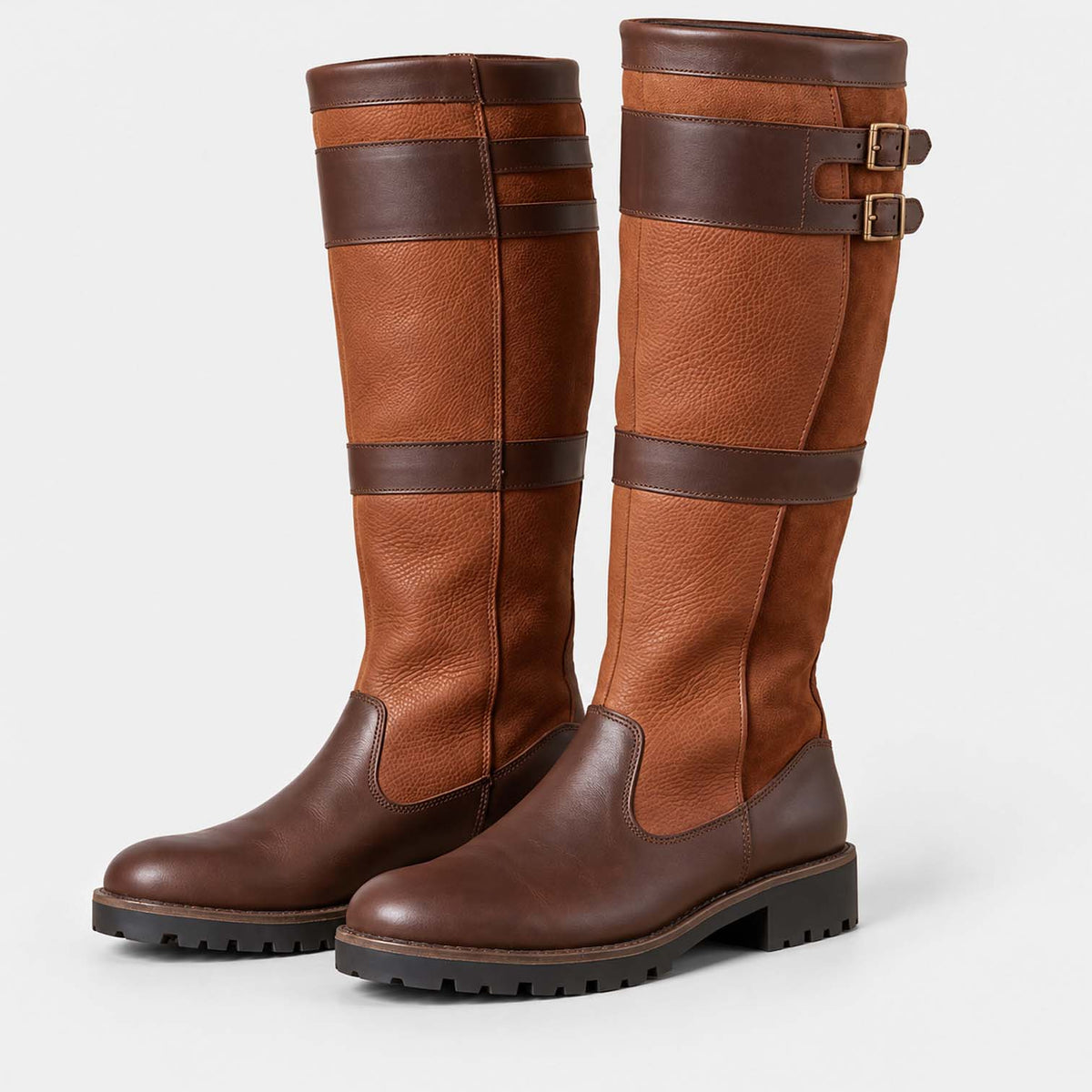 Monvaline | Women's Waterproof Knee High Boots Double Buckle
