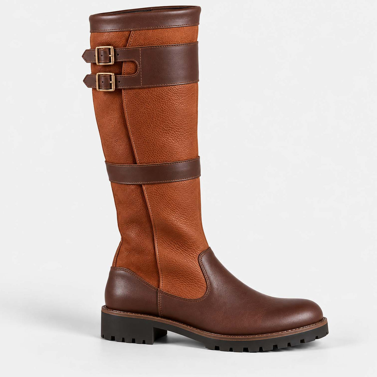 Monvaline | Women's Waterproof Knee High Boots Double Buckle