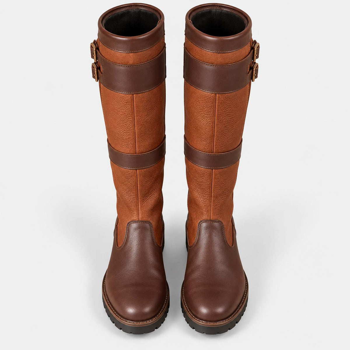 Monvaline | Women's Waterproof Knee High Boots Double Buckle