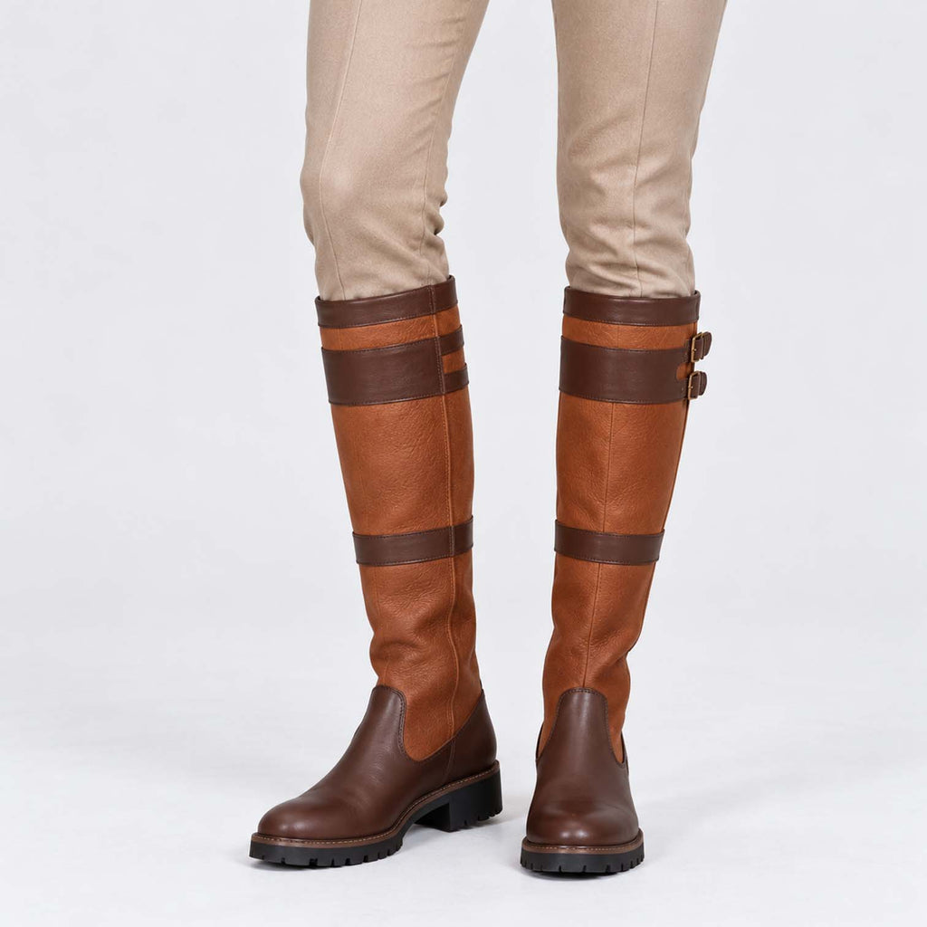 Monvaline | Women's Waterproof Knee High Boots Double Buckle