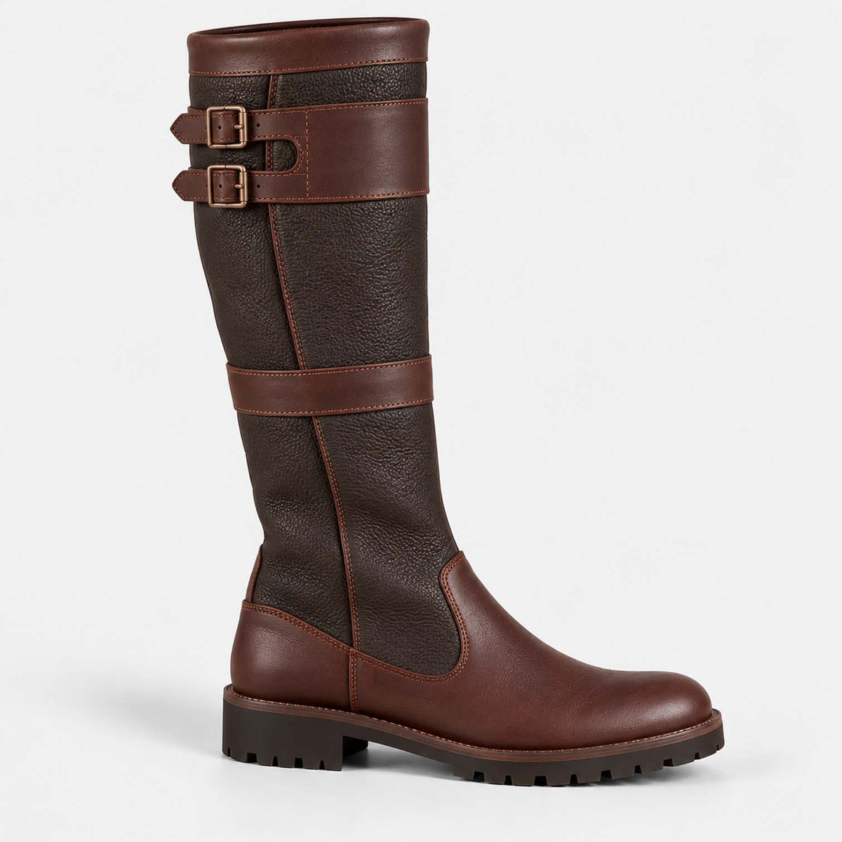 Monvaline | Women's Waterproof Knee High Boots Double Buckle