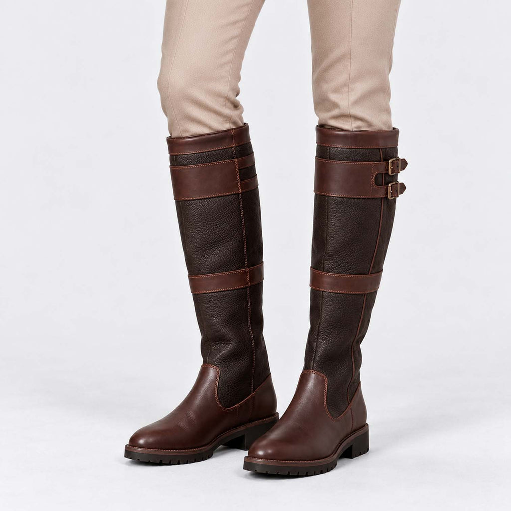 Monvaline | Women's Waterproof Knee High Boots Double Buckle