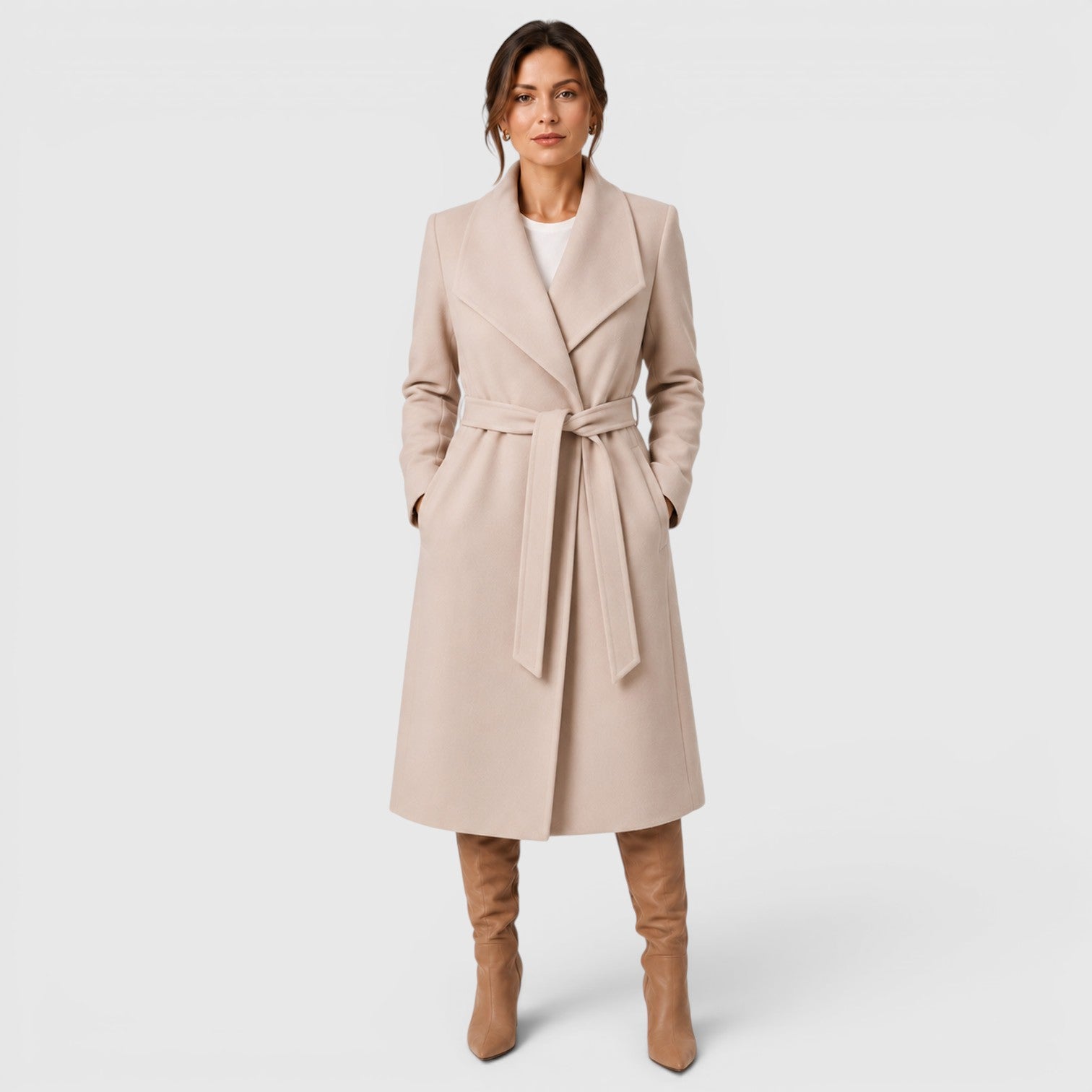Monvaline | Women's Wool Blend Coat Comfortable Cold Weather Outerwear