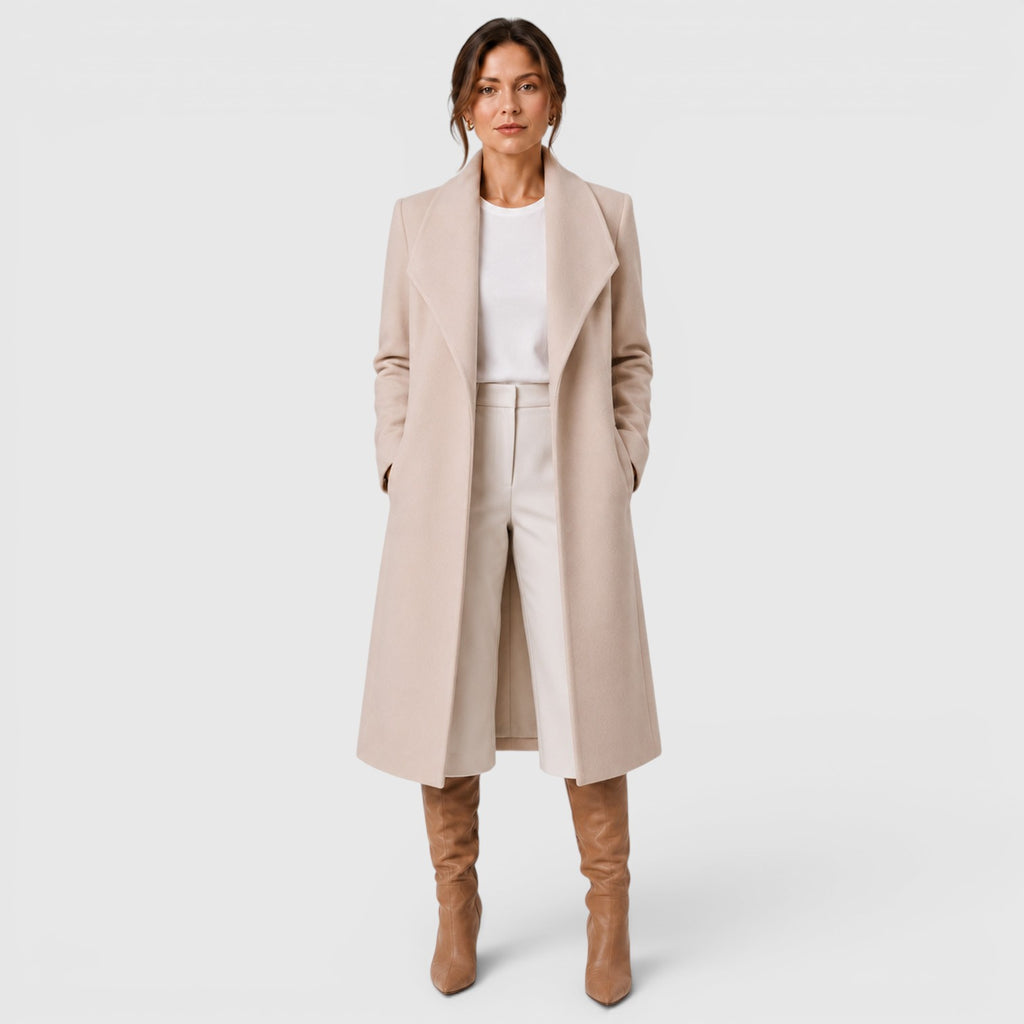 Monvaline | Women's Wool Blend Coat Comfortable Cold Weather Outerwear