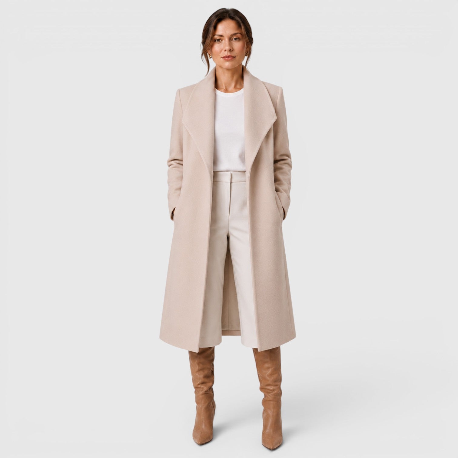 Monvaline | Women's Wool Blend Coat Comfortable Cold Weather Outerwear