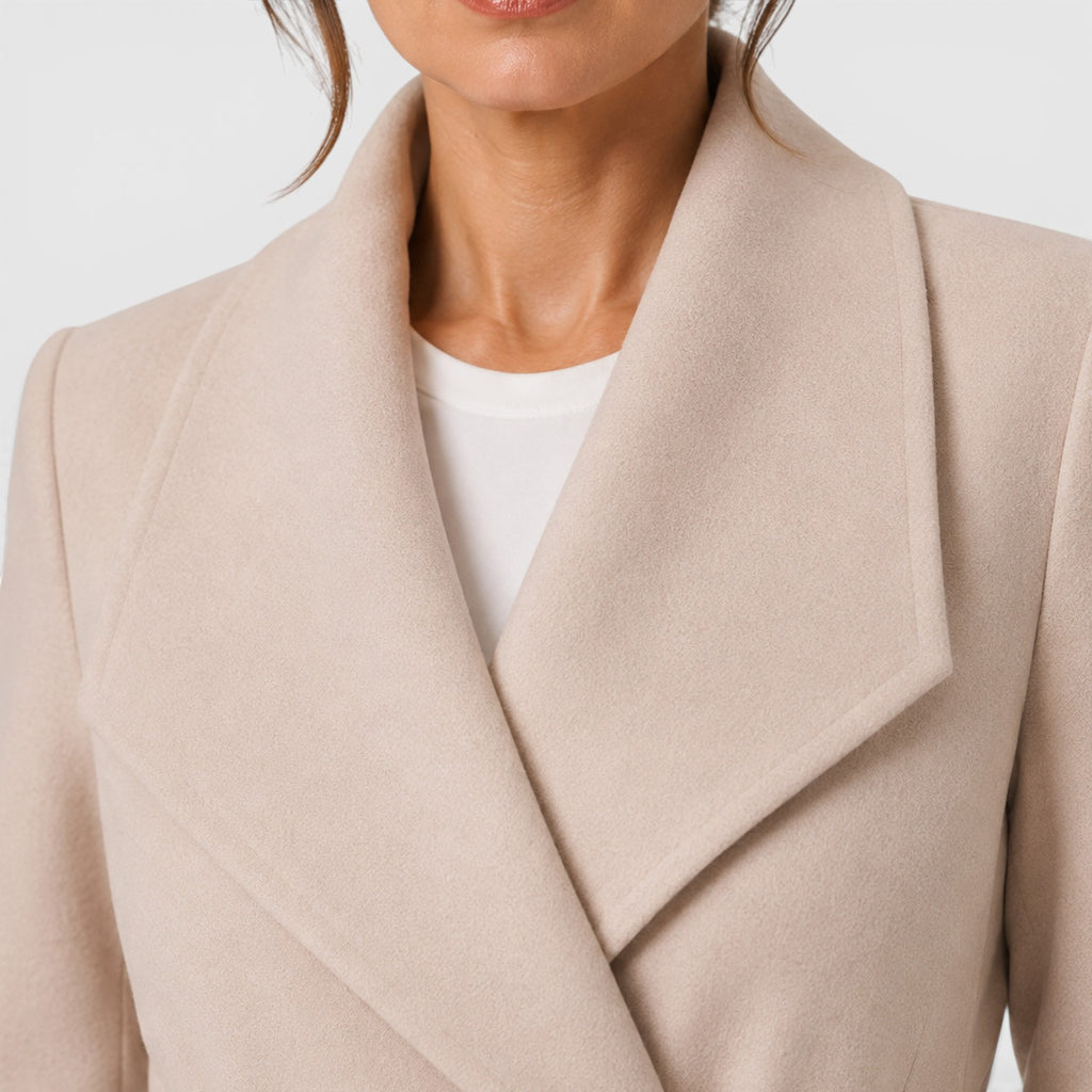 Monvaline | Women's Wool Blend Coat Comfortable Cold Weather Outerwear