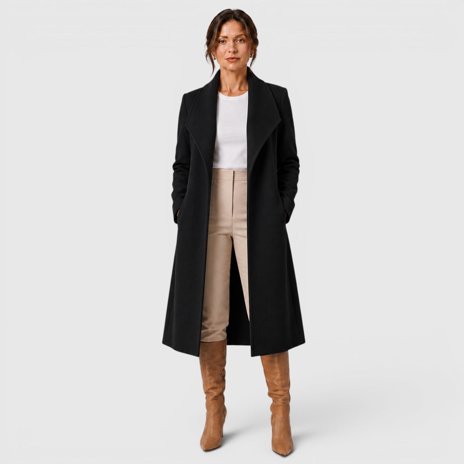 Monvaline | Women's Wool Blend Coat Comfortable Cold Weather Outerwear