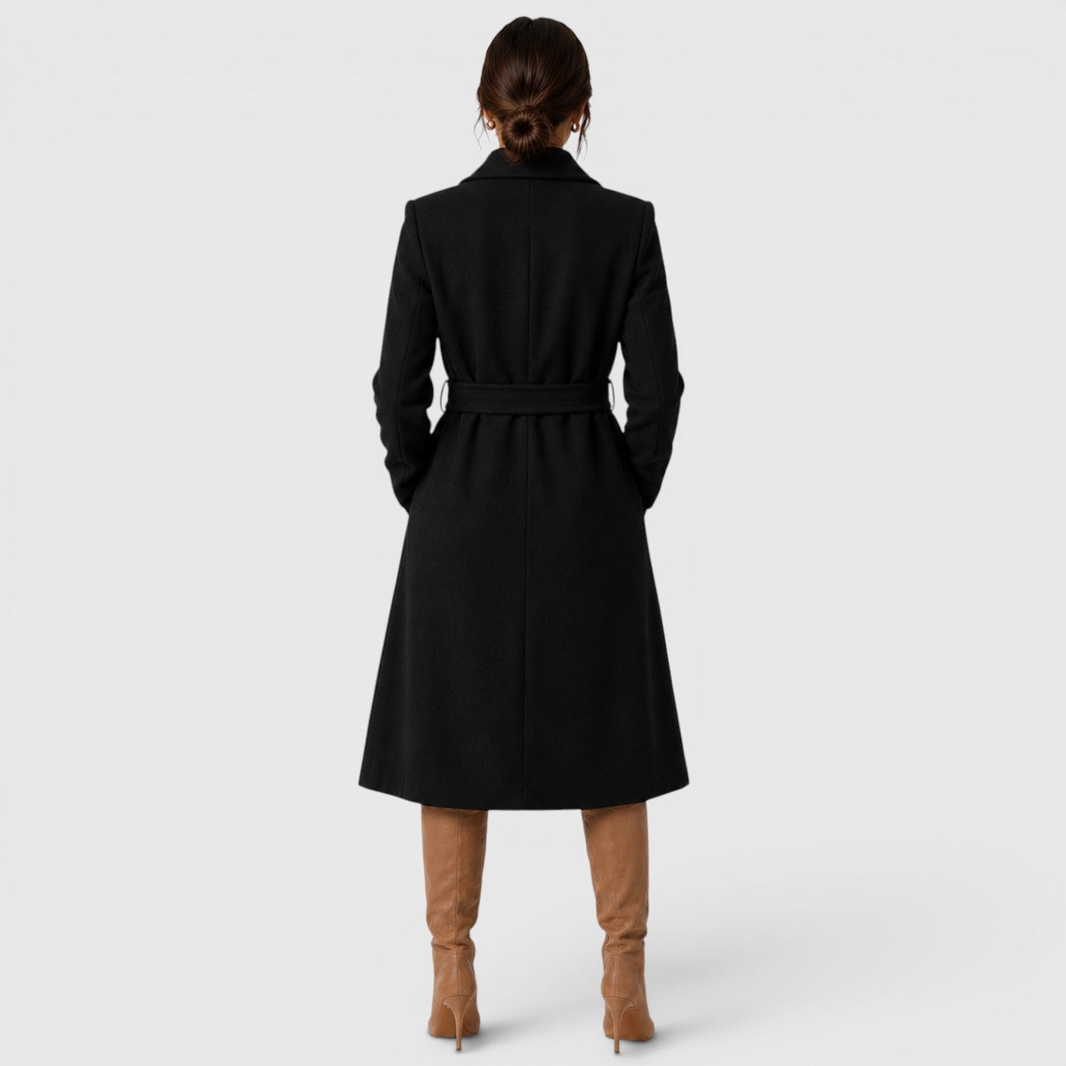 Monvaline | Women's Wool Blend Coat Comfortable Cold Weather Outerwear