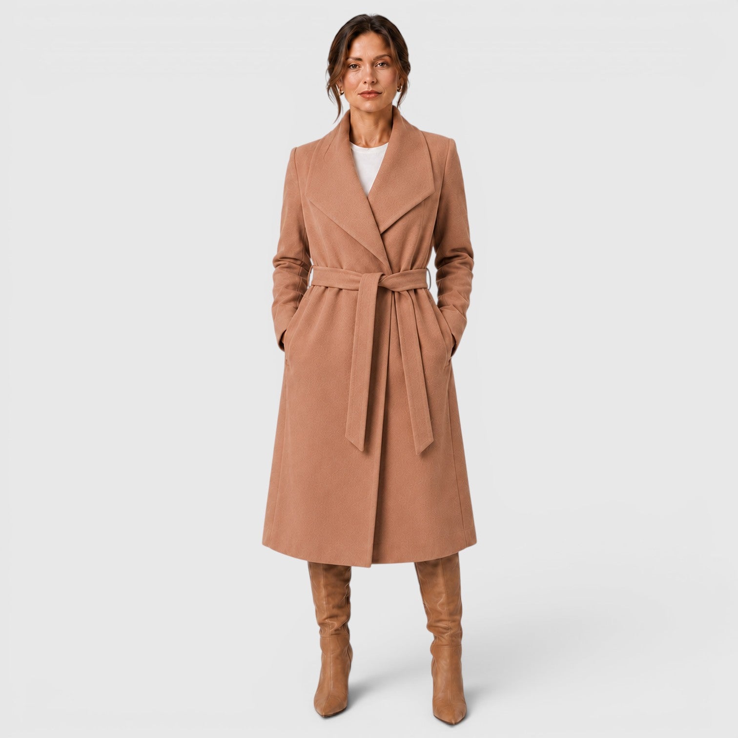 Monvaline | Women's Wool Blend Coat Comfortable Cold Weather Outerwear