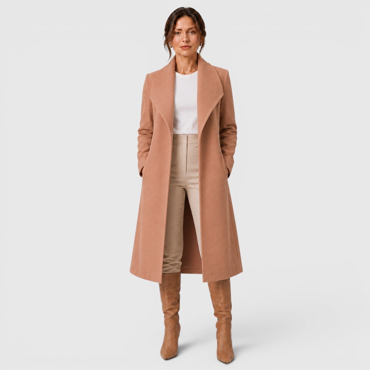 Monvaline | Women's Wool Blend Coat Comfortable Cold Weather Outerwear