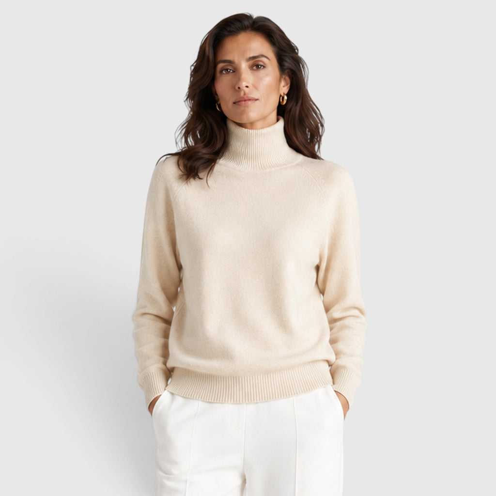 Monvaline | Women's Wool Knit Roll Neck Jumper for Warm Everyday Wear